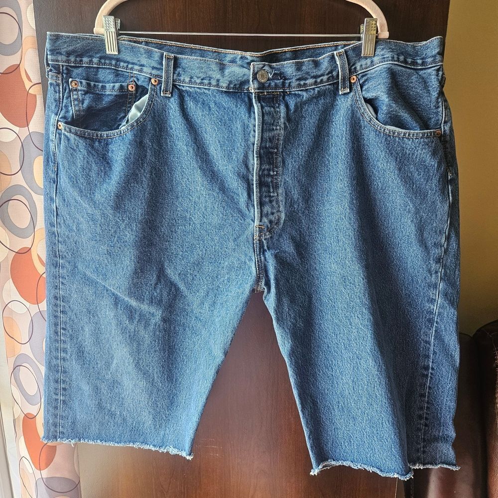 Men's Classic Blue Denim Men's Cut-Off Shorts Size 46